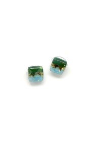 Square Glass Stud Earrings